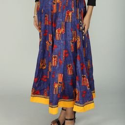 Exotic India Abstract Printed Flared Maxi Ethnic Skirt-23