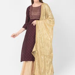 Span Ethnic Motifs Yoke Design Thread Work Kurta-picture-13