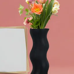 LASAKI Piper Black Ceramic Flower Vase-image-93
