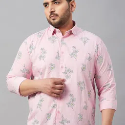 SHOWOFF Plus Plus Size Smart Fit Floral Printed Casual Shirt-image-4