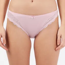 Jockey Women Pink Solid Mid-Rise Bikini Briefs 1813-0105-FRGLC-54
