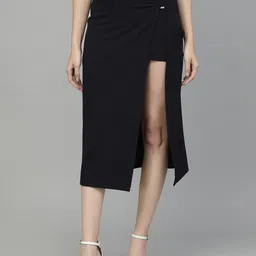 KASSUALLY Ring Detailed Front Slit Asymmetry Skirt-picture-43