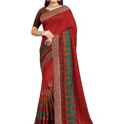 RANGRASIYA Floral Printed Zari Bhagalpuri Saree-image-8