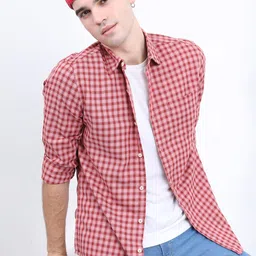 HIGHLANDER Men Checked Casual Slim Fit Shirt-image-78