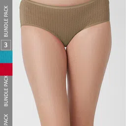 FashionRack Women Pack Of 3 Assorted Printed Cotton Hipster Briefs-image-76