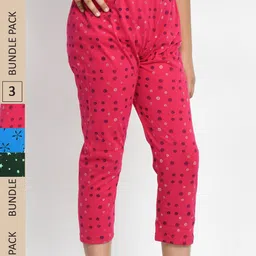 BAESD Girls Pack Of 3 Printed Pure Cotton Capris-picture-30
