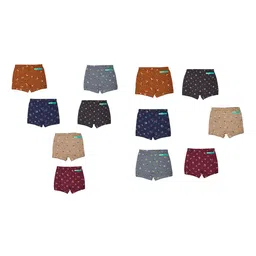 YELLOWDELIGHT Boys Pack Of 12 Floral Printed Cotton Boy Shorts Briefs-image-102