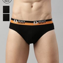 DIXCY SCOTT Men Pack of 3 Black  Solid Pure Cotton Basic Briefs - DSO-MOVE BRIEF-P3-picture-7