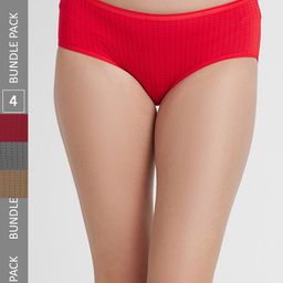 FashionRack Women Pack Of 4 Assorted Printed Cotton Hipster Briefs-picture-15