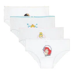 Bodycare Kids Girls Pack Of 4 White Disney Princess Cotton Mid-Rise Basic Briefs-image-14