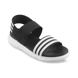 Catwalk Black & White Striped Flatform Sandals-28