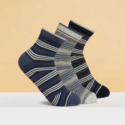 BYFORD by Pantaloons Men Pack Of 3 Striped Ankle-Length Socks-image-61