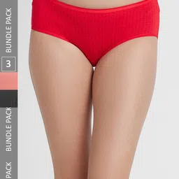 FashionRack Women Pack Of 3 Assorted Printed Cotton Hipster Briefs-image-99