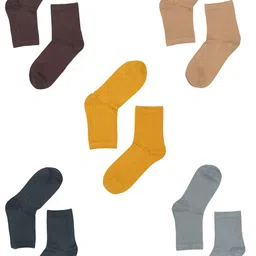 TOFFCRAFT Men Pack Of 5 Solid Cotton Above Ankle-Length Socks-picture-7