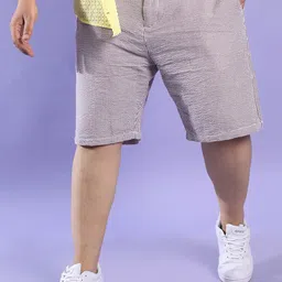 Instafab Plus Plus Size Self Design Regular Fit Mid-Rise Cotton Regular Shorts-0