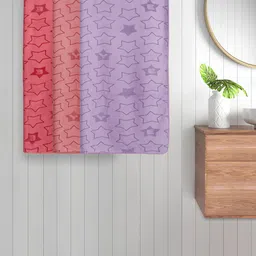FABINALIV Kids Red & Violet 3 Pieces Printed 350 GSM Cotton Bath Towels-31