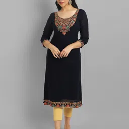 Femvy Floral Yoke Design Thread Work Georgette Kurta-image-18