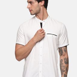 DEZANO Mandarin Collar Cotton Casual Shirt-image-56