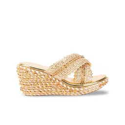 5 ELEMENTS Embellished Open Toe Wedge Heels-29