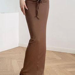 LULU & SKY Tie-up Drawstring Maxi Skirt-image-11