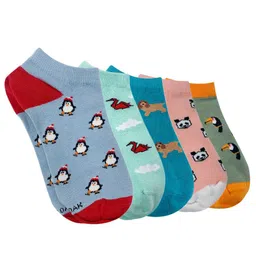 Mint & Oak Women Printed Ankle Length Socks Set Of 5-image-84