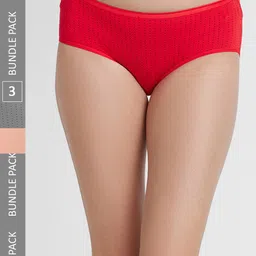 FashionRack Women Pack of 3 Assorted Printed Cotton Hipster Briefs-image-85