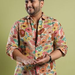 Instafab Plus Plus Size Floral Printed Classic Cotton Casual Shirt-image-36
