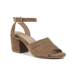 RAG & CO Ankle Loop Suede Block Heels-image-70