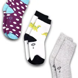 Dollar Socks Kids Pack Of 3 Cotton Ankle-Length Socks-image-57