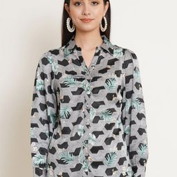 IX IMPRESSION Black Floral Print Satin Shirt Style Top-picture-10