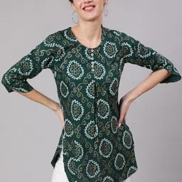 AKIMIA Bandhani Printed Pleated Kurti-18