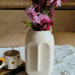 NIYARA White Face Shape Ceramic Flower Vases-47