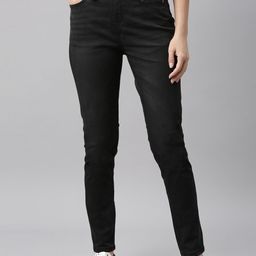 Go Colors Women Black Smart Slim Fit High-Rise Stretchable Jeans-image-59