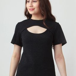 Zink London Black Cut Out Regular Top-image-19