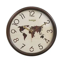 RANDOM Beige & Brown Printed Round Contemporary Wall Clock-5