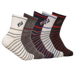 MARC Men Pack Of 5 Striped Ankle Length Socks-13
