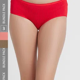 FashionRack Women Pack Of 3 Assorted Printed Cotton Hipster Briefs-image-69
