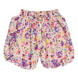 Fashionable Girls Multicoloured Abstract Printed Balloon Skirts With Brooch-4