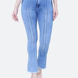 FCK-3 Women Bootilicious Bootcut High-Rise Heavy Fade Embellished Stretchable Jeans-image-3