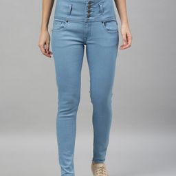 Enviously Young Women Blue Slim Fit High-Rise Low Distress Stretchable Jeans-image-82