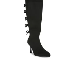 London Rag Women Stiletto Heeled Knitted Calf Boot Boots With Bow-45