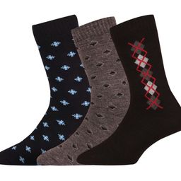 RC. ROYAL CLASS Men Pack Of 3 Patterned Calf-Length Socks-54
