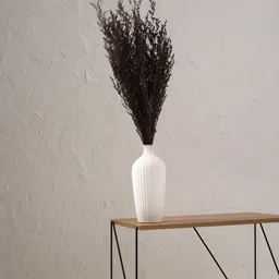 PUREZENTO Saroi White Textured Ceramic Flower Vase-20