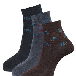 Dollar Socks Men Pack Of 3 Woolen Ankle Length Socks-41