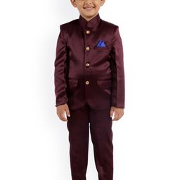 BAESD Boys Mandarin Collar Single-Breasted Two-Piece Suit-image-78