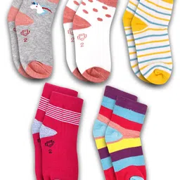 Dollar Socks Kids Pack Of 5 Assorted Cotton Ankle Length Socks-image-76