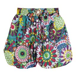 Fashionable Girls Green Ethnic Motifs Printed Balloon Skirts With Brooch-image-44