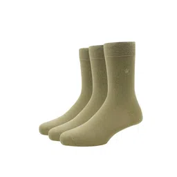 Louis Philippe Men Beige Pack of 3 Solid Calf Length Socks-11