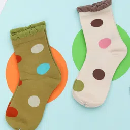 Yellow Bee Girls Pack Of 2 Printed Cotton Ankle-Length Socks-image-31