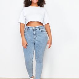 Trendyol Women Plus Size Mid Rise Jeans-44